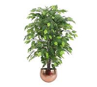 Leaf Design UK Plantes d'intérieur artificielles réalistes en Pot Ficus Vert cuivré 90 cm