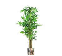 Leaf Design UK Plantes Tropicales artificielles et Arbres, Bambou Naturel argenté, 120 cm