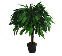 Leaf Design UK XL Pot de Fleurs Artificiel en Plastique Noir 80 cm