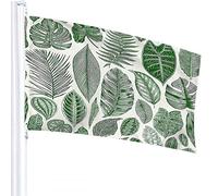 Leaf Flag 3x5 FT Vintage Tropical Floral Exotic Palm Tree Banana Leaves Outdoor Flags Large Welcome Yard Banners Home Garden Yard Lawn Decor Green