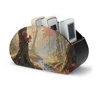 Leaf Forest Creek - Support de télécommande en cuir pour télévision, DVD, accessoires, décoration de bureau élégante pour salon, chambre à coucher, bureau
