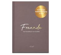 LEAF & GOLD® Livre d'amis à remplir I Livre d'amis pour adultes avec couverture dorée élégante I Livre d'amitié avec questions personnelles I Album de poésie