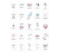 LEAF & GOLD Lot de 25 cartes postales de félicitations et d'anniversaire - Cartes de vœux illustrées colorées - Format A6 - 300 g - Impression d'image mate