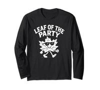 Leaf of The Party, Happy Fall Harvest Autumn Leaf, Jeu de Mots Manche Longue