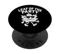 Leaf of The Party, Happy Fall Harvest Autumn Leaf, Jeu de Mots PopSockets PopGrip Adhésif