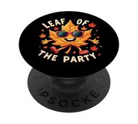 Leaf of The Party, Happy Fall Harvest Autumn Leaf, Jeu de Mots PopSockets PopGrip Adhésif