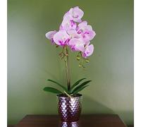 Leaf Orchidée phalaenopsis Artificielle 50 cm - Rose Clair argenté