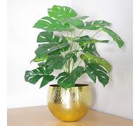 Leaf Plante Artificielle Monstera avec Pot en Métal Doré 60 cm