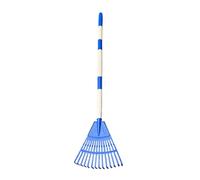 Leaf Rake, Fan Shaped 14 Tine, Gardening Grass Rake with Wide Coverage for Efficient Cleaning, Sturdy Metal Tine Material for Long Lasting Use, Outdoor Category with Detachable Broom Handle, Lawn Grav