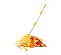 Leaf Rake Yard -14 Râteau d'herbe en Tine, balai à long manche en forme d'éventail | Jardin paysager Gravier extérieur Terrasse Jardin Camping Outil de jardinage durable pour un retrait efficace des