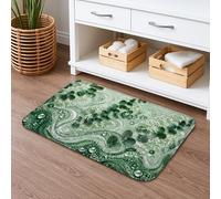 Leaf Tapis de bain à séchage rapide, motif gouttes d'eau, absorbant, antidérapant, lavable en flanelle, pour salle de bain, toilettes, toilettes, 40,6 x 61 cm