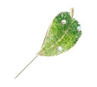 Leaf Trendy Jewelry Vintage Scarf Pin Decoration Fall Brooches Women Metal for Clothes Birthday Brooch Green Diamond