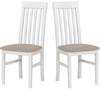 LeafDesign Chaise de cuisine 2er Set - Chaise hêtre massif - Chaise salle à manger 120 kg - Chaise salle à manger 2er Set - Chaise en bois - Chaise de table NILO 1 BLANC ARAGON 20