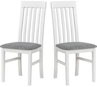 LeafDesign Chaise de cuisine 2er Set - Chaise hêtre massif - Chaise salle à manger 120 kg - Chaise salle à manger 2er Set - Chaise en bois - Chaise de table NILO 1 BLANC ARAGON 93