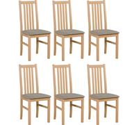 LeafDesign Chaise de salle à manger en bois - Chaise en hêtre massif - Chaise de salle à manger - Chaise en bois - Chaise de table - Chaise de cuisine - Chaise ONTIKA 1 (lot de 6)