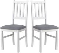 LeafDesign Chaise de salle à manger en bois - Chaise hêtre massif - Chaise salle à manger set de 2 - Chaise en bois - Chaise de salle à manger - Chaise de cuisine set de 2 2x BOS 4, blanc