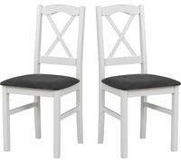 LeafDesign Chaise de salle à manger en bois - Chaise hêtre massif - Chaise salle à manger set de 2 - Chaise en bois - Chaise de table - Chaise de cuisine set de 2, NILO 11, blanc