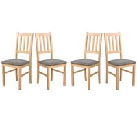 LeafDesign Hygge 91 - Lot de 4 chaises de salle à manger en bois de hêtre massif - 120 kg - Graphite