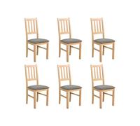 LeafDesign Lot de 6 chaises de cuisine - Chaise en hêtre massif - Chaise de salle à manger 120 kg - Lot de 6 chaises de salle à manger - Chaise en bois - Chaises de table à manger - Chaises de salle à