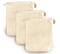 LEAFICO Lot de 3 Sacs Réutilisables Taille XXL 48x59 cm en Coton avec Cordon - Sacs de Rangement pour Chaussures, Sacs à Main, Bottes, Linge, Coussins, Pochettes, Placard, Voyage