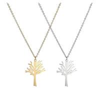 Leafless Tree Necklace, Silver Leafless Tree Pendant Necklace, Stainless Steel Family Tree Necklace, Polished and Shiny Family Tree Pendant Women's Jewellery Gifts(Mix)