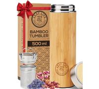LeafLife Infuseur thé Bouteille en Bambou Premium avec Filtre 500ml - Préserve le Froid et la Chaleur pendant 12h - Bouteille infusion Isolée sous Vide