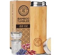 LeafLife Infuseur thé Bouteille en Bambou Premium avec Filtre 650ml - Préserve le Froid et la Chaleur pendant 12h - Bouteille infusion Isolée sous Vide