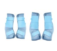 LEAFOREST Lot de 4 bottes de protection antidérapantes pour petits poneys - En maille respirante - Pour pâturage et grange - Bleu clair