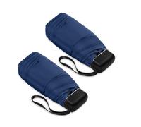LEAGERA Lot de 2 mini parapluies pour sac à main - Diamètre de l'auvent 88,9 cm, petit parapluie de voyage compact et imperméable pour la pluie, convient pour sac à main et poche pour femme, ouverture manuelle,