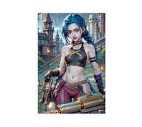 League of Legends - La Bataille des Villes Jumelles Arcane Jinx - Impression sur toile pour chambre à coucher, bureau, chambre, cadeau sans cadre, 30 x 45 cm