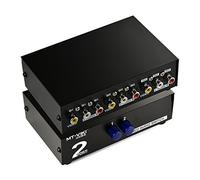LEAGY Commutateur AV 2 Voies RCA 2 entrées 1 Sorties vidéo Composite L/R Boîte de sélection Audio pour DVD STB Consoles de Jeux - Noir