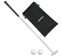 LEAGY - Putter pour gaucher ou droitier en 4 Parties - Alliage de Zinc Blanc - avec 2 balles Blanches et Un Sac Noir