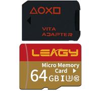 LEAGY SD2Vita V3.0 Carte de Jeu PSVita avec Carte Micro SD 64 Go, microSDHC UHS-I Haute Vitesse avec Adaptateur Micro SD pour PS Vita 1000/2000 système 3.60