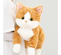 Leahaoe Grand animal en peluche lesté pour adultes - 2,3 kg - 66 cm - Doux et câlin - Orange - Parfait pour soulager le stress et le confort