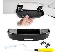 LeaHy Étui à Lunettes de Voiture pour Opel Astra J 2007-2019, ABS Universel Porte-Lunettes de Pare-Soleil de Voiture Boîte de Rangement Multifonction Accessoires Intérieurs,B/Black