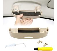LeaHy Étui à Lunettes de Voiture pour VW Transporter T5 T6 2003-2023, ABS Universel Porte-Lunettes de Pare-Soleil de Voiture Boîte de Rangement Multifonction Accessoires Intérieurs,A/Beige