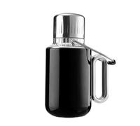 Leak Proof Bouilloire isotherme en acier inoxydable 316 avec thermomètre mécanique - Grande capacité, portable, for le thé à la maison ou en extérieur(Black,1500ml)
