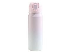 Leak Proof Gobelet isotherme à double paille en acier inoxydable 304 grande capacité, bouteille d'eau portable et esthétique(Pink)