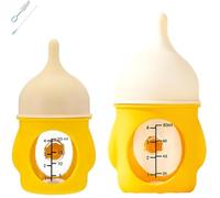 Leak-Proof Squeezable Kitten Bottle, 2025 New Kitten Bottles for Nursing Pet Feeding, Anti-Choking Air Valve for Flow Control for Nursing Puppy Milk (20/80ml 2pcs) (Yellow,80ml)