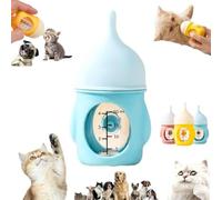 Leak-Proof Squeezable Kitten Bottle, Kitten Bottles for Nursing, Puppy Bottles for Nursing, Reusable Pet Feeding Puppy Bottle, Silicone Kitten Bottle Feedings Kit, for Newborn Kittens (Blue, 20 ML)