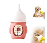 Leak-Proof Squeezable Kitten Bottle, Puppy Bottles for Nursing Puppy Milk, Reusable Anti-Choking for Nursing Pet Feeding Silicone Bottles Feedings Kit, fors Newborn Small Animals (Pink,20 ML)