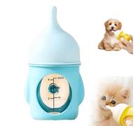 Leak-Proof Squeezable Kitten Bottle, Puppy Bottles for Nursing Puppy Milk, Reusable Anti-Choking for Nursing Pet Feeding Silicone Bottles Feedings Kit, fors Newborn Small Animals (Blue,80 ML)