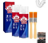 Leak Repair Cream Spray,2 Pcs Spray D'etancheite Anti Fuite,spray Etancheite Exterieur Avec Pinceau,spray Etancheite Toiture,liquide Étanchéité Transparent,imperméable Pour La Réparation Fuites (2pcs)