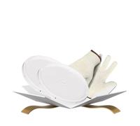 Leaktite - Lot de 2 couvercles seau blancs avec gants de travail - Couvercle flexible à clipser pour sceller et couvrir des seaux de 7 litres à la maison, à l'atelier et au travail - Coffret cadeau (3