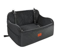 Lealchum Grand siège de Voiture pour Chien, Coussin de Voiture en Mousse à mémoire de Forme pour 2 Petits Chiens, lit de Voiture Confortable avec Poche latérale et 3 laisses de sécurité à Clipser,