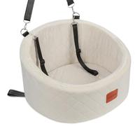 Lealchum Siège auto pour chiens de petite taille, lit de voiture confortable pour animal domestique avec 2 laisses à clipser, entièrement amovible et lavable, base antidérapante avec canal de ceinture