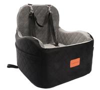 Lealchum Siège auto rehausseur pour chiens de petite et moyenne taille, coussin surélevé, en mousse à mémoire de forme, entièrement amovible et lavable, 2 laisses de sécurité à clipser, base