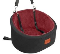 Lealchum Siège de voiture pour chiens de petite taille, lit de voyage portable avec 2 laisses de sécurité et base antidérapante, housse amovible lavable et mousse à mémoire de forme douce, siège de