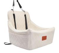 Lealchum Siège de voiture pour chiens de taille moyenne, facile à installer avec sangles réglables, fond antidérapant, entièrement amovible et lavable, siège de voiture confortable pour chiot (beige,