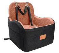 Lealchum Siège de voiture rehausseur pour chiens S/M, coussin surélevé doux de 15,2 cm, s'adapte aux sièges avant/arrière, amovible et lavable, 2 poches de rangement